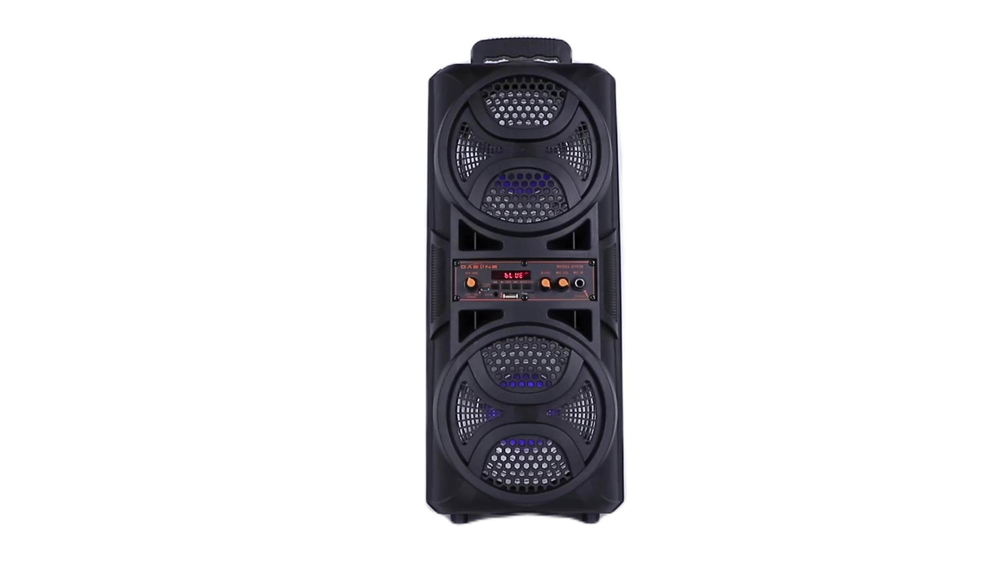 3000W Portable Bluetooth Party Speaker – Double 6.5'' Subwoofer Stereo Sound, LED Colorful Lights, FM Radio, Microphone Included, TF/USB/AUX Support, Outdoor & Home Party Speaker – Black