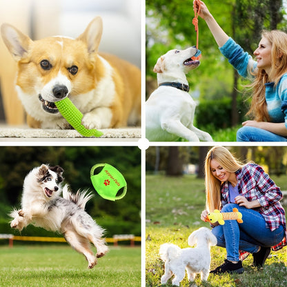 25pcs Dog Toys Set for Small Dogs & Puppies – Chew Toys, Squeaky Toys, Rope Tug, Teething Toys, Treat Dispenser Balls, Interactive Play Bundle