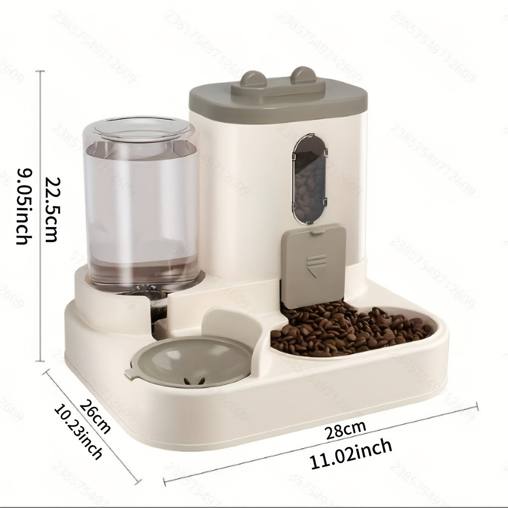 2-in-1 Gravity Pet Feeder for Cats & Dogs – Non-Electric Automatic Food & Water Dispenser, Space-Saving, Easy to Clean, Ideal for Multi-Pet Homes