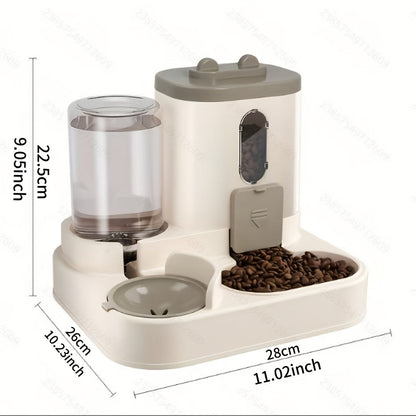 2-in-1 Gravity Pet Feeder for Cats & Dogs – Non-Electric Automatic Food & Water Dispenser, Space-Saving, Easy to Clean, Ideal for Multi-Pet Homes