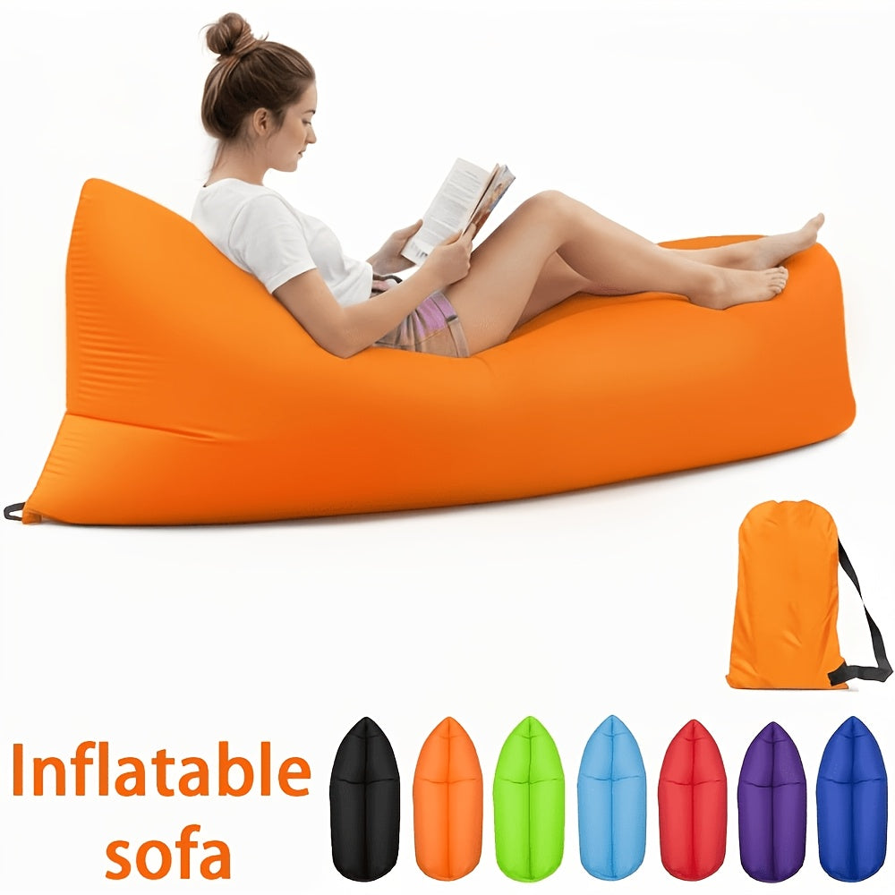 Foldable Inflatable Sofa Lounge Chair Portable Lazy Air Sofa for Camping Beach Music Festivals Outdoor Gatherings Quick Inflation Adults Purple Blue Green Black Red Yellow Orange