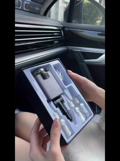 3-in-1 Car Charger Air Freshener & Starry Sky Ceiling Light – Dual Retractable Type-C & Lightning Cable 80cm, Aromatherapy Diffuser for iPhone 16/15 Samsung S25/S24, Car Interior Upgrade Gift