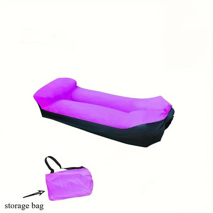 Portable Inflatable Sofa & Recliner Chair for Outdoor Use – Heavy-Duty Bed-Like Lounger, Quick Inflation & Deflation, Lightweight & Compact for Camping, Beach, Backyard & Travel, No Pump Needed