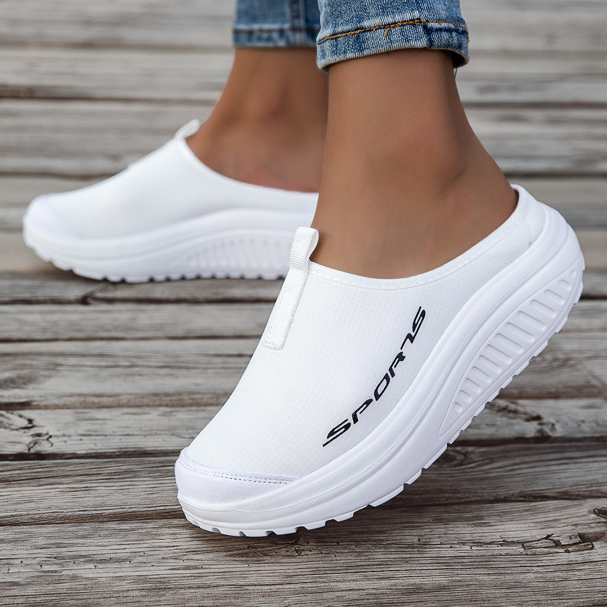Women's Breathable Mesh Slippers Thickened Shock-Absorbing Sole Lightweight Anti-Slip Indoor Outdoor Casual Shoes Four-Season Comfortable Stylish Footwear White Black Apricot US Size 6-11