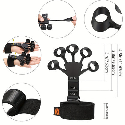 6-Piece Grip Strength Trainer Set – Adjustable Hand Gripper 10-130lbs with Auto Counter, Finger Exerciser, Forearm Workout Rings & Finger Stretcher, Hand Strengthener for Men Women All Hand Sizes
