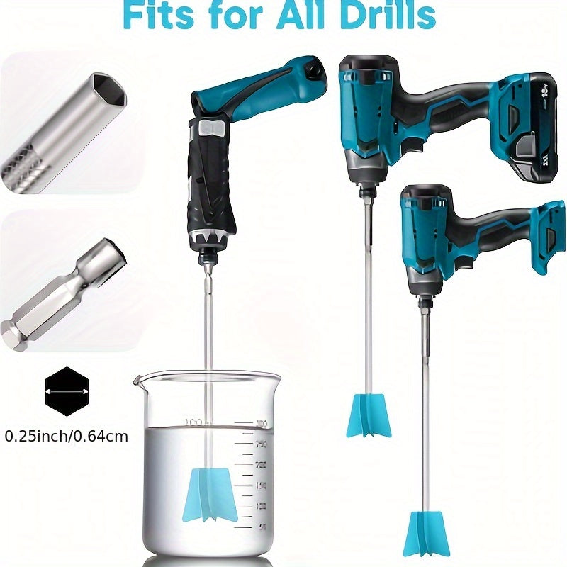 Resin Stirring Paddles 6 Pcs Reusable Epoxy Mixer Drill Attachment Multi-Size DIY Resin Casting Supplies