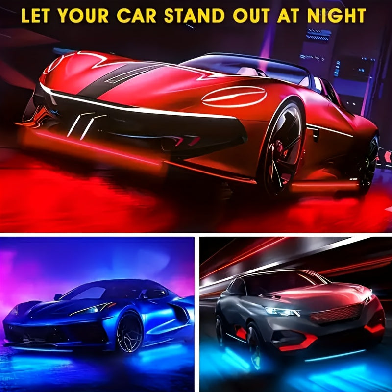 Car LED Underglow Atmosphere Light Kit – App & Wireless Control, Multiple Scene Modes, 2 Strips (23.62" × 35.43"), Compatible with Cars, Trucks & SUVs, Interior & Exterior Decorative Lighting