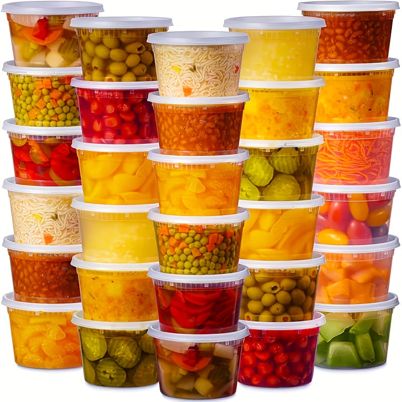 Deli Containers with Lids 48-Pack 16oz BPA-Free Leakproof Stackable, Microwave Dishwasher & Freezer Safe Meal Prep Containers, Sealed Fresh Takeout Packaging Kit for Food Storage & Portion Control
