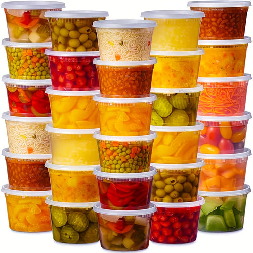 Deli Containers with Lids 48-Pack 16oz BPA-Free Leakproof Stackable, Microwave Dishwasher & Freezer Safe Meal Prep Containers, Sealed Fresh Takeout Packaging Kit for Food Storage & Portion Control