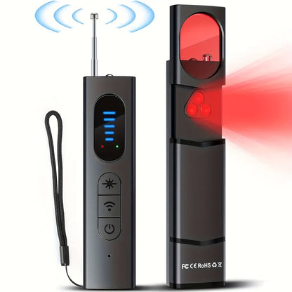 Hidden Camera Detector Anti Spy RF Signal Scanner – Bug Detector, GPS Tracker & Listening Device Finder, Portable Rechargeable Multi-Function Security Sweeper for Travel, Hotel, Home, Office, Car