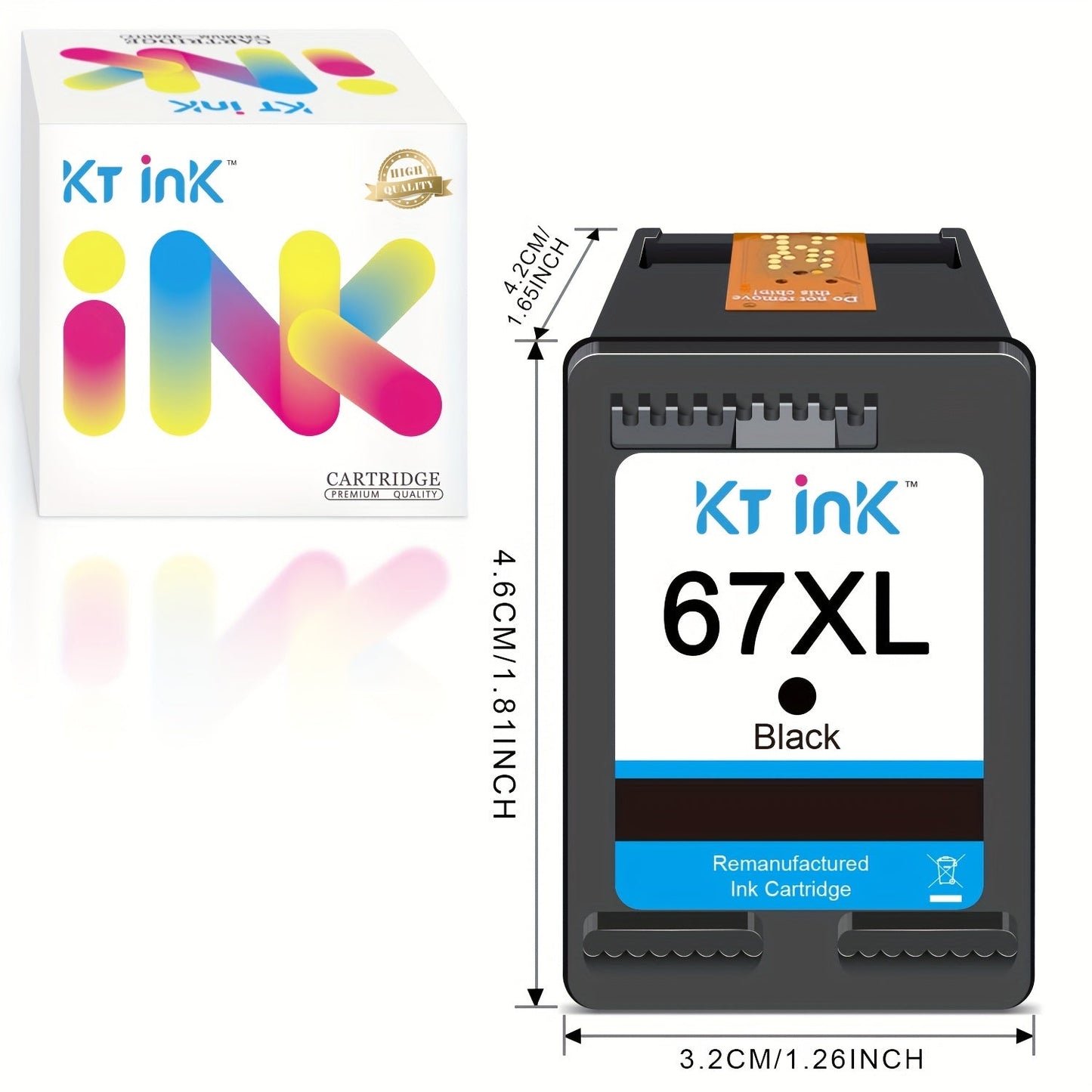 HP 67XL Ink Cartridge Replacement, Remanufactured 67XL Black & Color Ink for HP DeskJet 2732 2755 2752 2742, ENVY 6052 6055 6058 6075 Printer – High Yield, More Pages Per Cartridge