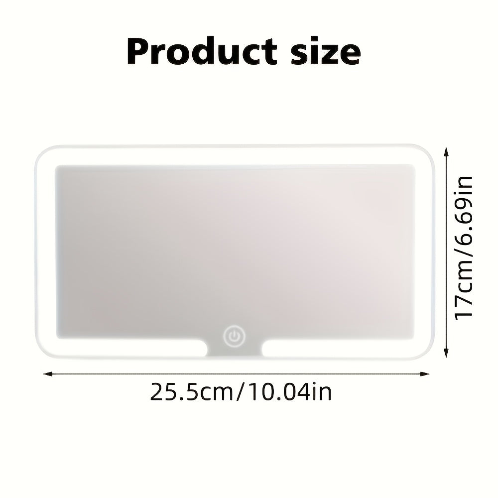 Rechargeable Ultra-Thin LED Car Visor Vanity Mirror 3 Light Modes Lighted Makeup Mirror for Car Truck SUV Low Voltage Sun Visor Mirror Gift for Women White