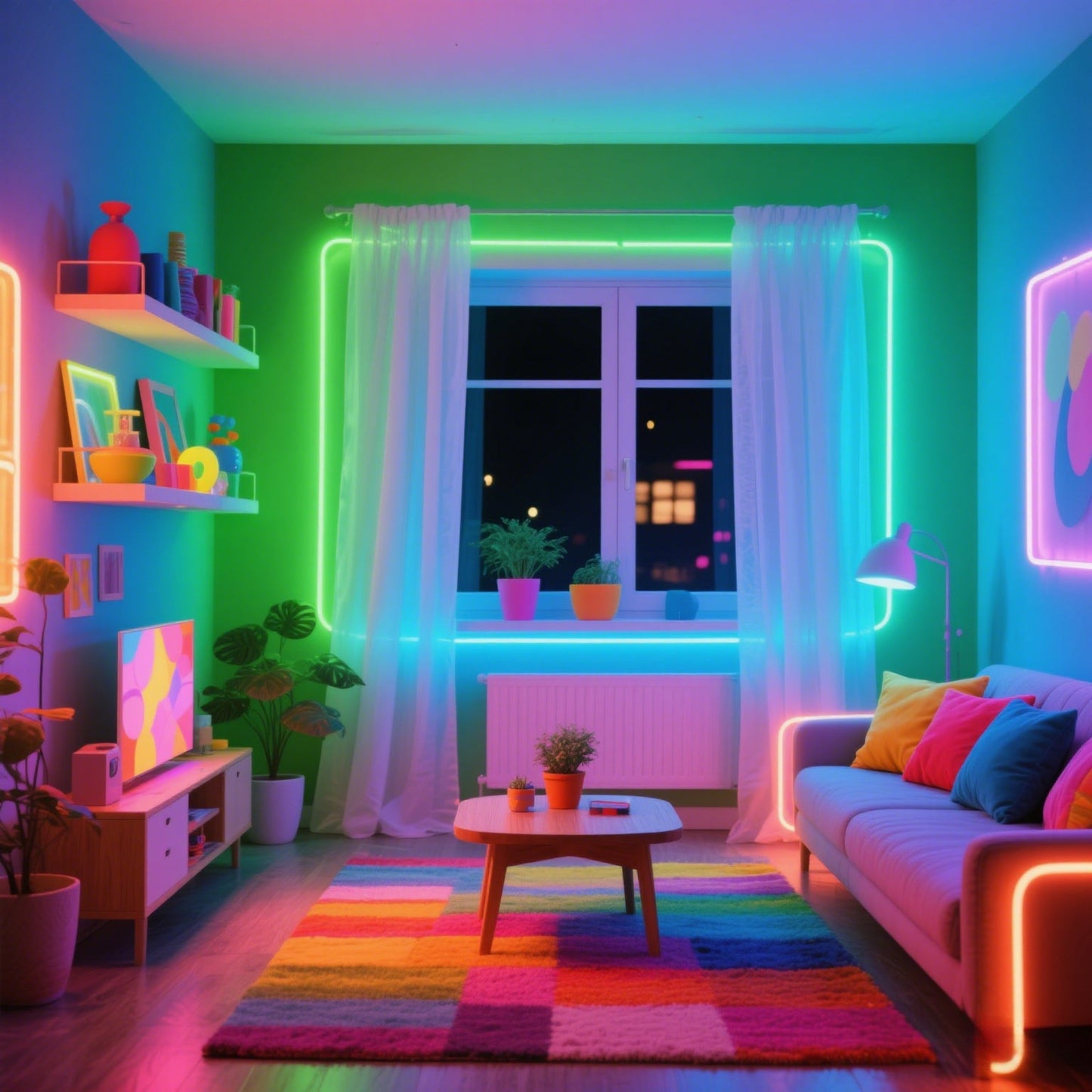 RGB LED Strip Lights Music Sync, 25FT 50FT 60FT 65FT 100FT Color Changing LED Lights with Remote & Smart APP Control, USB Powered, Bedroom Gaming Room Party Halloween Christmas Home Decoration