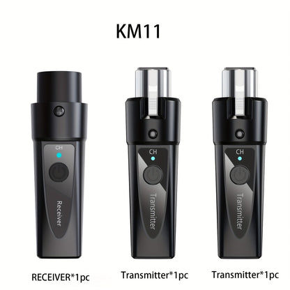 XLR Wireless Microphone System 2.4GHz – Rechargeable Plug & Play Wireless Mic Adapter with 30M Range, Low Latency, USB-C Charging for Dynamic Mics, Live Broadcasting & Guitar Audio