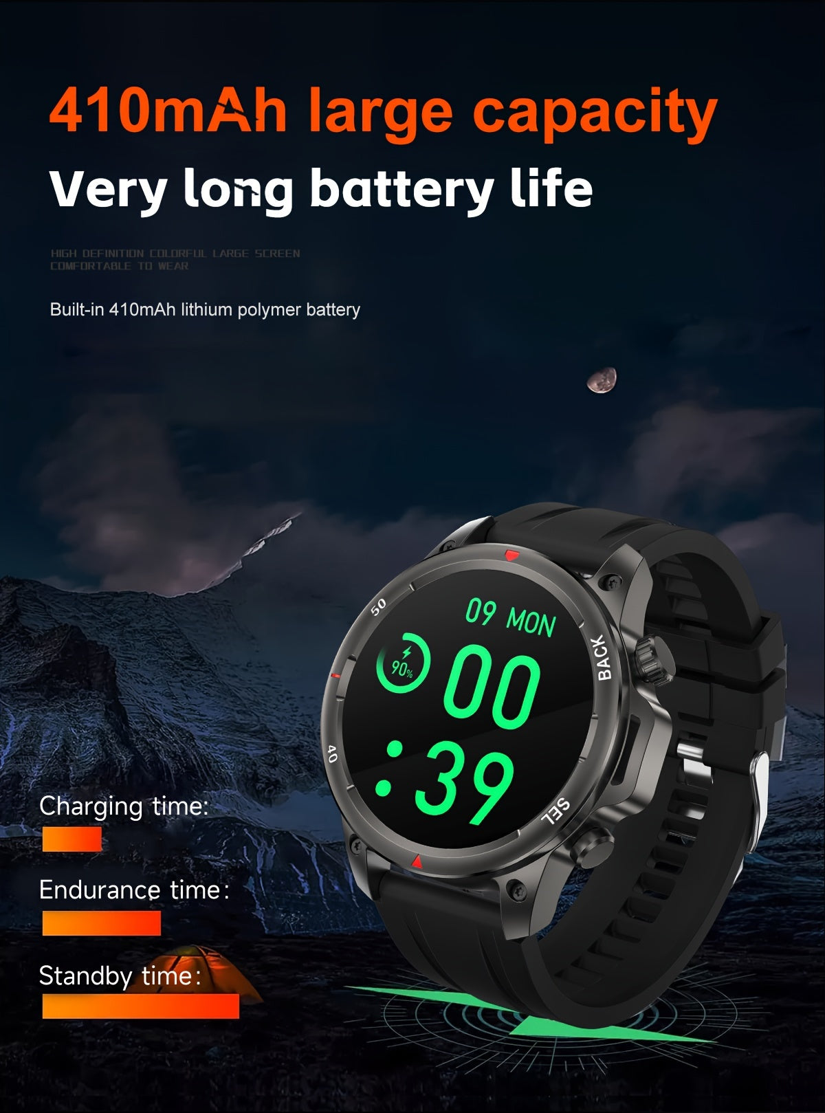 GPS Smartwatch for Men – 360×360 HD Screen, AI Voice, Wireless Calling, NFC, Compass, LED Lighting, Motion Trajectory, Outdoor Sport Fitness Tracker, Father's Day Gift