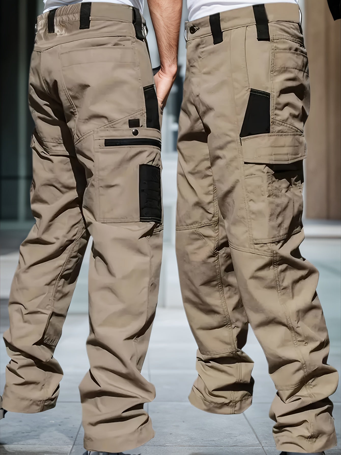 Men's Tactical Cargo Pants 2-Pack Ripstop Multi-Pocket Outdoor Work Pants for Camping Hiking Hunting Fishing Straight Leg Belt Loops S-XXXL
