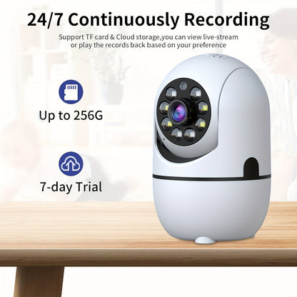 2-Pack Indoor Security Camera 355° Rotation – 2.4G/5G WiFi, Motion Detection, Full-Color Night Vision, Two-Way Audio, Cloud & 256GB TF Card Storage, Alexa Compatible, Baby & Pet Monitor for Home