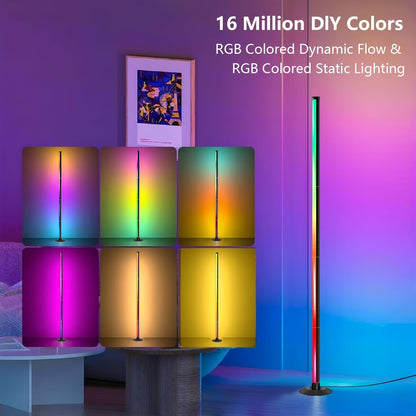 Smart RGBICB LED Floor Lamp with App and Remote Control Mood Atmosphere Lighting Color Changing Corner Lamp for Living Room Bedroom Gaming Office Home Decor Birthday Christmas Gift
