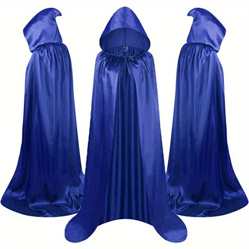 Halloween Black Death Cape 59 Inch Gothic Vampire Cloak for Adults – No Assembly Required, Flowing Silhouette Costume for Horror House, Carnival, Cosplay, Party, Festive Decoration