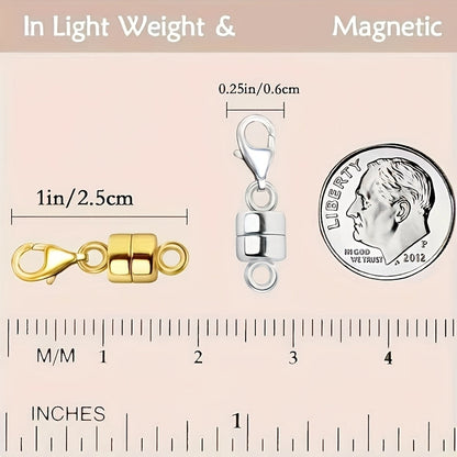 Magnetic Necklace Clasps and Closures with Lobster Clasp – Easy-Connect Magnet Jewelry Clasp Converters for Bracelets, Necklaces & Chains, Arthritis-Friendly Jewelry Fasteners