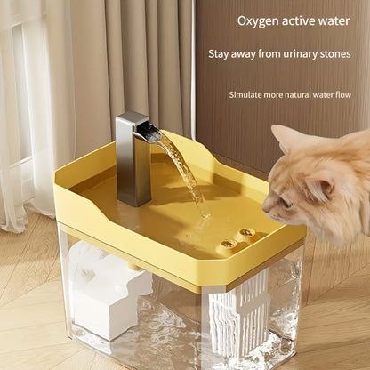 Automatic Pet Water Fountain for Cats & Dogs, 57.48oz Ultra-Quiet USB Circulating Water Dispenser with Filtration, Battery-Free Cat Drinking Feeder
