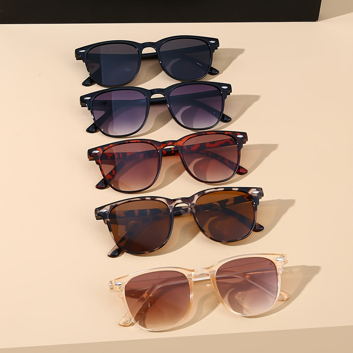 Polarized Round Sunglasses 5 Pack – Unisex UV Protection Polycarbonate Lens Lightweight Frame, Retro Circle Glasses for Women & Men, Fashion Eyewear Bulk Set