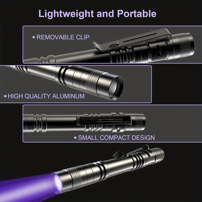 UV Black Light Flashlight 2-12 Pack Mini Blacklight Pen - Pet Urine Detector, Resin Curing, Scorpion Detection, Glow Party LED UV Lamp Set