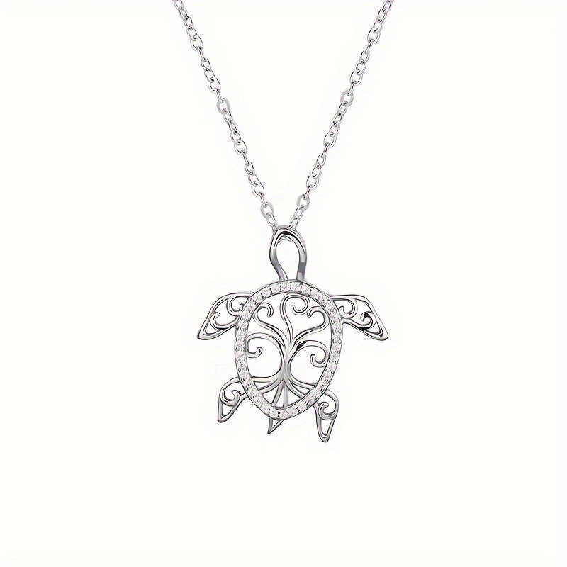 925 Sterling Silver Sea Turtle & Tree of Life Pendant Necklace – Beachy Ocean Lover Jewelry, Meaningful Nature Gift for Mom, Perfect for Valentine's Day, Anniversary & Holidays