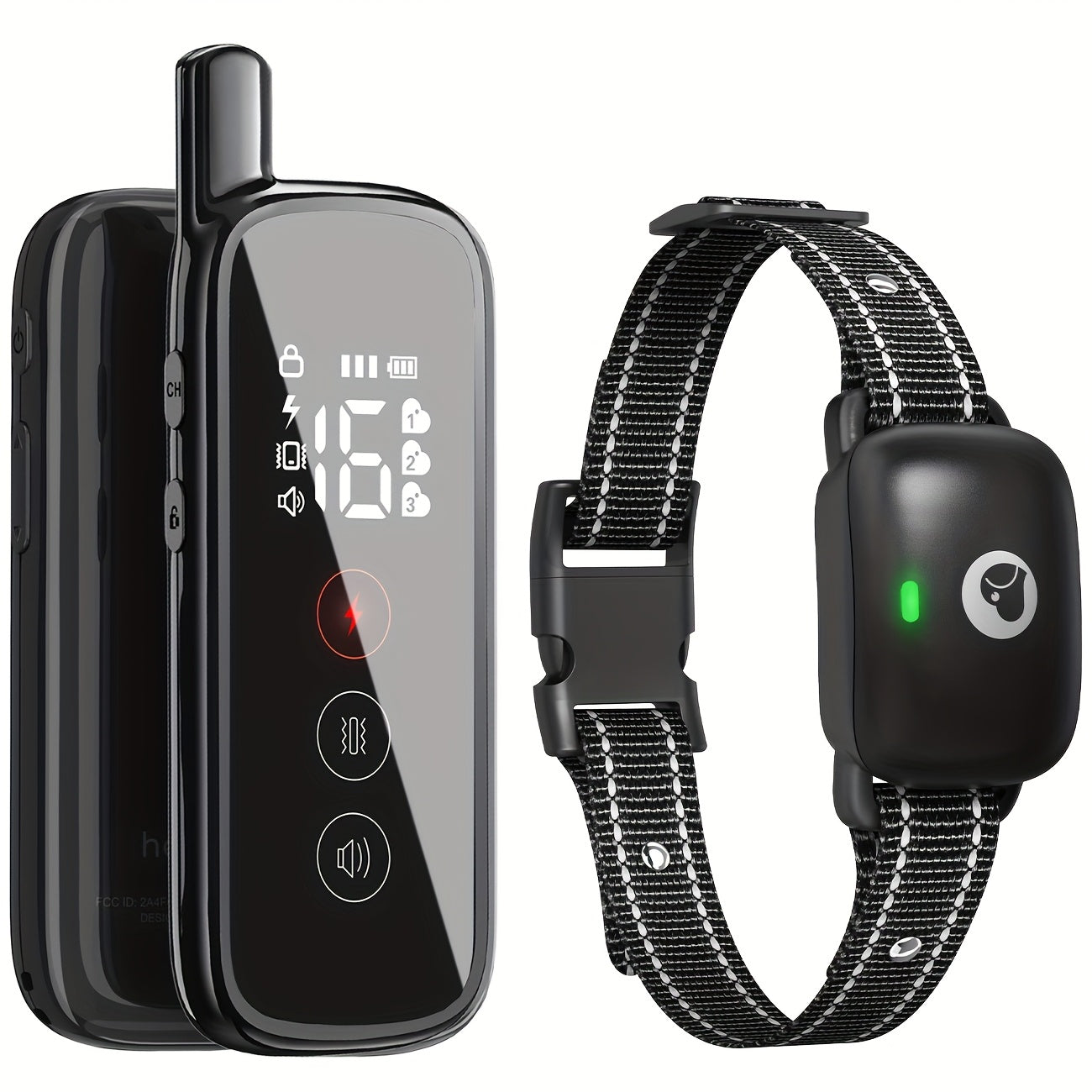 Dog Training Collar with Remote – IP68 Waterproof Rechargeable E-Collar for Small Medium Large Dogs, 3 Safe Training Modes (Beep, Vibration, Shock), 1640ft Range, Black