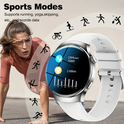 Smartwatch with Call Function & Fitness Tracker for Men & Women – Silicone Strap, Step Counter, Calorie Tracking, Heart Rate Monitor, Multiple Sports Modes, Music Playback & Remote Camera Control