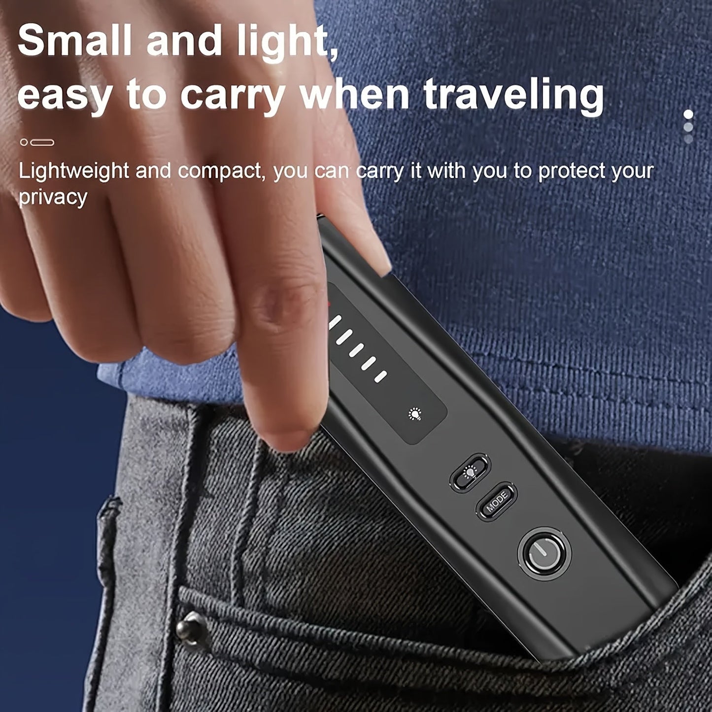 Hidden Camera Detector Anti Spy RF Signal Scanner – Bug Detector, GPS Tracker & Listening Device Finder, Portable Rechargeable Multi-Function Security Sweeper for Travel, Hotel, Home, Office, Car