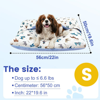 Washable Dog Bed Mat – Breathable Summer Pet Mattress with Removable Cover & Non-Slip Bottom, Cute Animal Patterns, All-Season Crate Pad for Small Medium Large Dogs & Indoor Cats