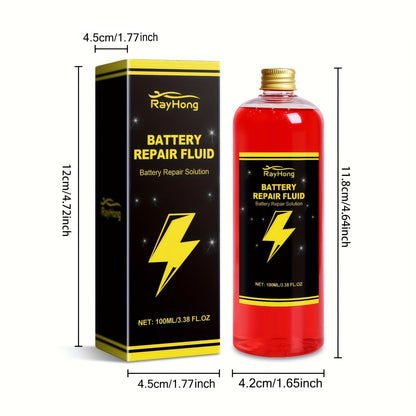 Battery Repair Fluid 3-Pack Restore Lead Acid Lithium EV Car Battery Performance Maintenance Solution Low Odor No Fragrance Fits All Models 3.38oz Each