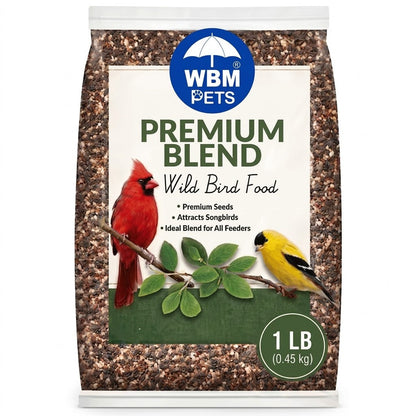 Premium Wild Bird Seed 1 lb No-Filler Songbird Food for Hanging Feeders Lawn Stands Ground Feeders Year-Round Outdoor Bird Feeding Attracts Songbirds