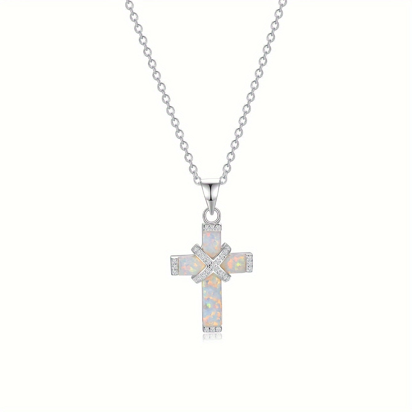 925 Sterling Silver Cross Pendant Necklace for Women – Hypoallergenic Vintage Boho Faith Jewelry, Minimalist CZ Choker Necklace, Elegant Gift for Her Birthday Anniversary Christmas