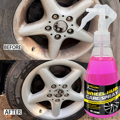 Wheel Cleaner & Iron Remover Spray 6.76oz Brake Dust Remover Restores Shine Prevents Corrosion Safe for Alloy Chrome Painted Steel Wheels Easy Trigger Spray Car Wheel Detailing Cleaner