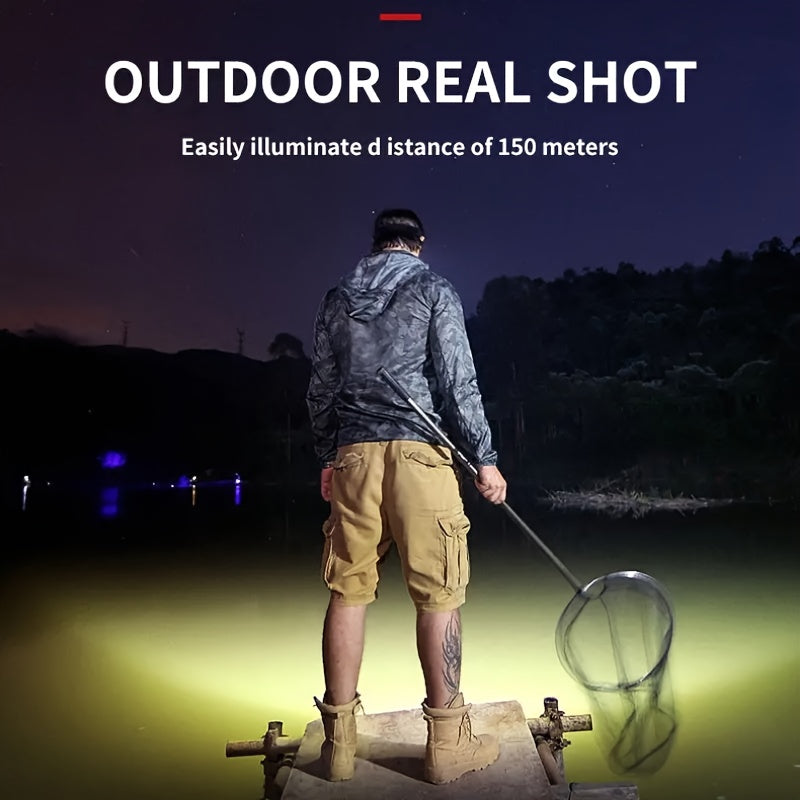 LED Rechargeable Headlamp 2-Pack – 5 LED USB Charging 4-Mode IP65 Waterproof Head Mounted Flashlight for Camping Hiking Hunting Fishing Running Outdoor Sports Men Women