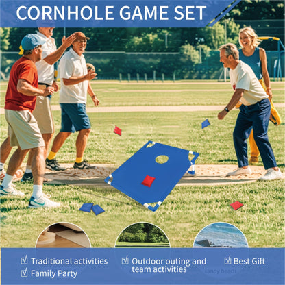 Cornhole Game Set 2 Boards 6 Bean Bags & Carry Bag – Indoor Outdoor Yard Toss Game for Kids & Adults, Backyard Tailgate Beach Camping Party Fun, Birthday Christmas Halloween Gift & Party Supplies