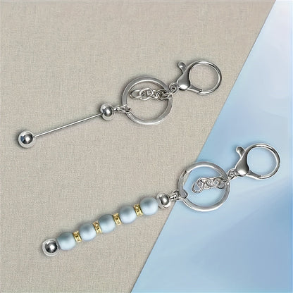 Stainless Steel Beadable Keychain Blanks DIY Kit – 12 & 24pcs Metal Keyring Pendants with Charms for Crafting, Christmas & Halloween Gifts, Gold, Silver & Rose Gold