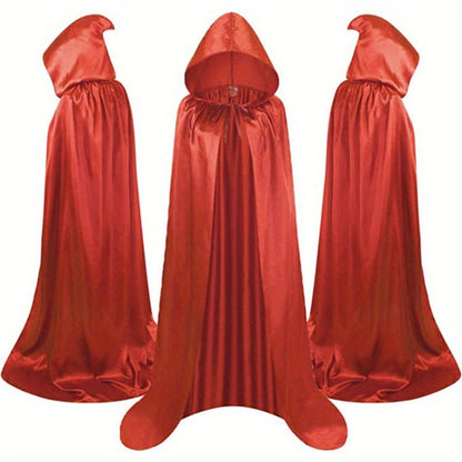 Halloween Black Death Cape 59 Inch Gothic Vampire Cloak for Adults – No Assembly Required, Flowing Silhouette Costume for Horror House, Carnival, Cosplay, Party, Festive Decoration