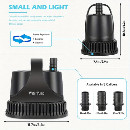 800GPH Submersible Water Pump 40W Fountain Pump with 7Ft Power Cord and Filter Bag for Aquarium Fish Tank Pond Waterfall Hydroponics Water Table Sump Pump