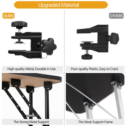 Foldable Pet Grooming Table for Dogs & Cats, Height-Adjustable Arm with Non-Slip Waterproof Surface & Folding Legs, Portable Home & Professional Pet Beauty Station