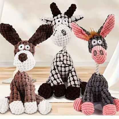 6pcs Squeaky Plush Dog Toys – Cute Animal-Shaped Chew & Teething Set, Interactive Plush Toys for Small & Medium Dogs, Anxiety Relief & Teeth Cleaning, Safe & Durable