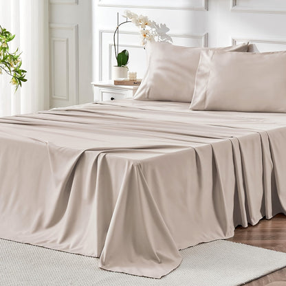 4-Piece Microfiber Bed Sheet Set Deep Pocket – Ultra Soft Breathable Hotel-Grade Sheets, Fade & Shrink Resistant, All Season, Twin Full Queen King, Multiple Colors
