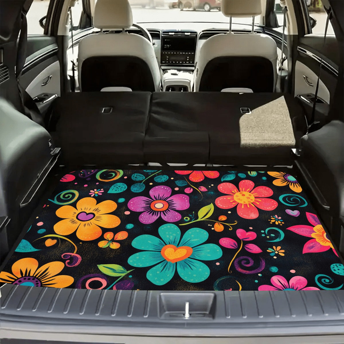 Car Trunk Mat Cargo Liner – Non-Slip Waterproof Floor Mat with Unique Patterns, Durable Vehicle Interior Protector from Dirt, Spills & Scratches, Universal Fit