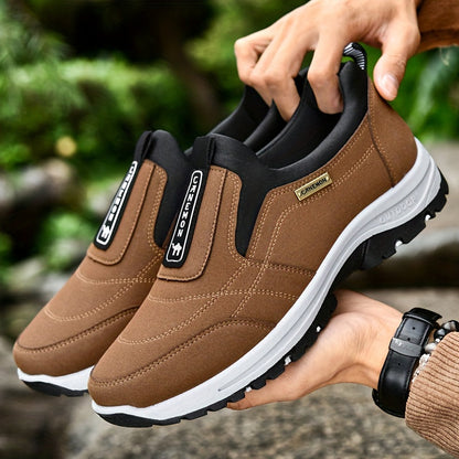 Men's Low-Top Letter Print Casual Sneakers Slip-On Athletic Shoes with Cushioned Insole – Comfortable Round Toe for Gym, Office & Daily Wear, Sizes US 6–11