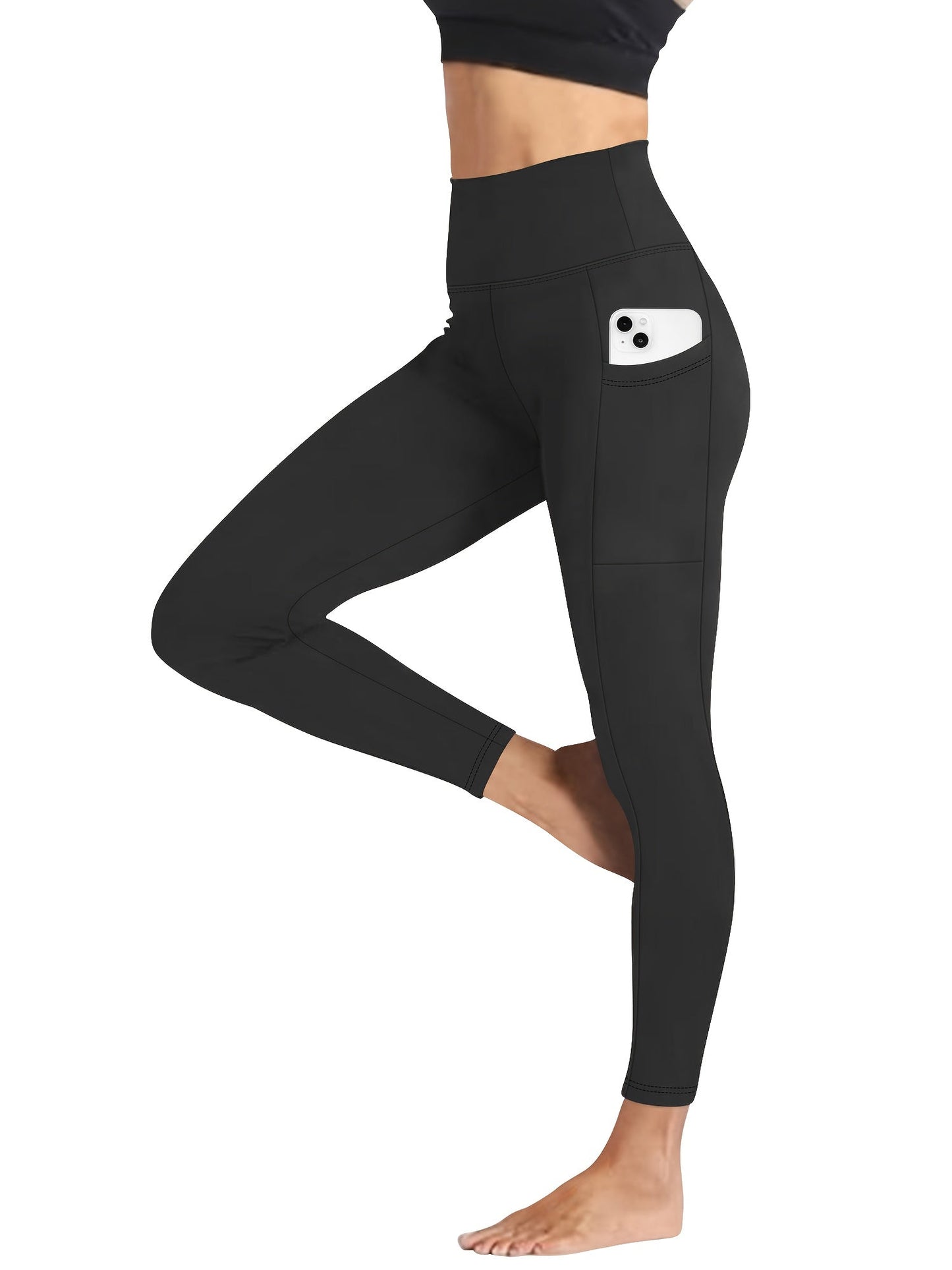 Women's High Waist Yoga Pants with Tummy Control & Butt Lifting – Soft Elastic Breathable Leggings for Fitness, Cycling, Running & Yoga, Black Dark Gray Burgundy Navy, Sizes S-XXL