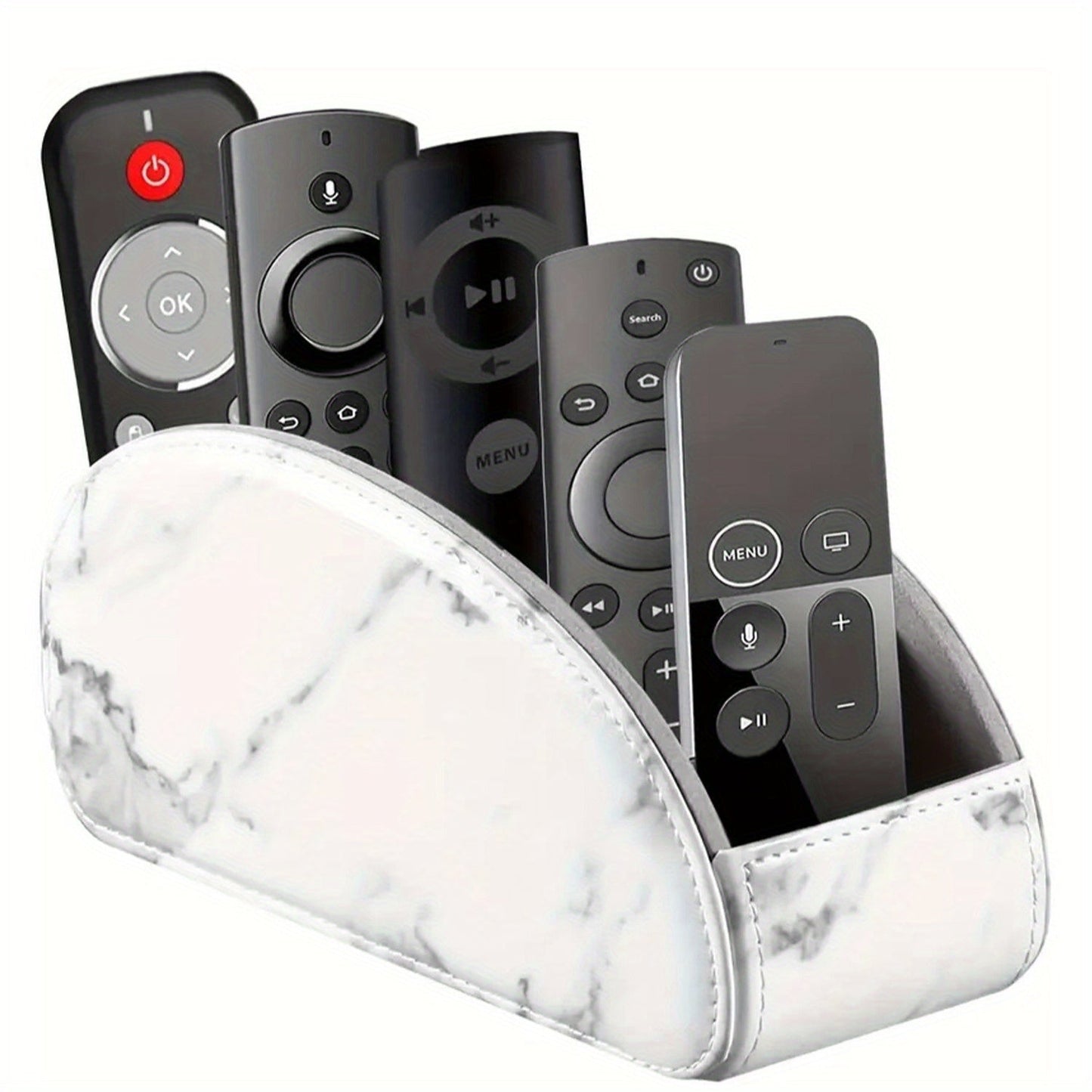 Remote Control Holder with 5 Compartments Desktop Organizer Caddy – Bedside Storage Box for TV Remotes Pens Eyeglasses Office Stationery Home Appliance Controllers