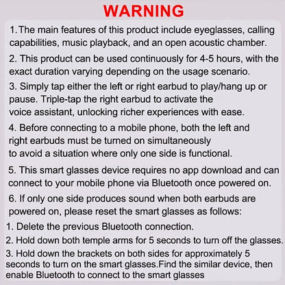 Bluetooth Smart Glasses with Touch Controls & Open Ear Audio – Integrated Microphone, Hands-Free Calls & Music, Polarized Lens, Ideal for Outdoor Sports, Driving & Everyday Wear