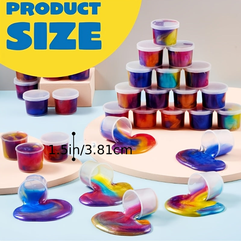 36-Pack Galaxy Slime Party Favors for Kids Bulk Non-Toxic Stretchy Non-Sticky Slime Cups Classroom Rewards Birthday Easter Christmas Halloween Gifts for Girls Boys